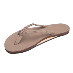 Rainbow Sandals Women's Rainbow Flirty Braidy Narrow Strap Leather Flip Flop