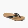 Reef Brazil Women's Reef Cushion Bounce Court Flip Flops -Chubbies Store womens reef cushion bounce court 3FDS BLN black natural front 78442.1621598753