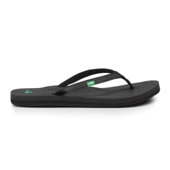 Women's Sanuk Yoga Joy Flip-Flop -Chubbies Store womens sanuk yoga joy SWS10275 black side 87976.1616611422