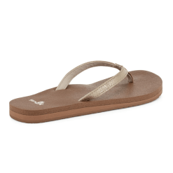 Women's Sanuk Yoga Joy Shimmer Flip-Flops -Chubbies Store womens sanuk yoga joy shimmer metallic 1116180 champagne back 71069.1616595884