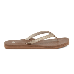 Women's Sanuk Yoga Joy Shimmer Flip-Flops -Chubbies Store womens sanuk yoga joy shimmer metallic 1116180 champagne side 87446.1616595224
