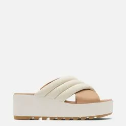 Women's Sorel Cameron Flatform Mule Sandal - Chalk -Chubbies Store womens sorel cameron flatform puff wedge sandal 2030451 chalk side 17369.1681331737
