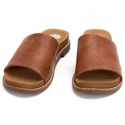 Women's Yellow Box Kalo Slide Sandal -Chubbies Store womens yellow box kalo slide sandal tan front 48657.1651672886