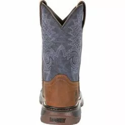 Youth Rocky Original Flex Western Boot -Chubbies Store youth rocky boots ride flex western boot RKW0255Y DENMBRWN denim brown back 66456.1633128811